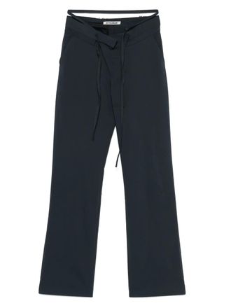 Ottolinger raw cut-waistband trousers - women - Cotton/Polyester/Elastane/Polyester/Elastane - 36 - Blue