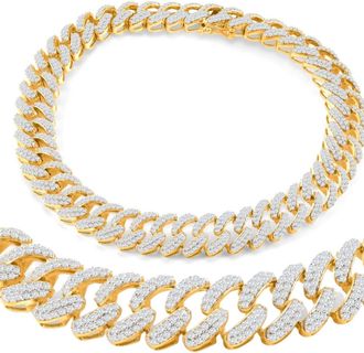 Pompeii3 4.42Ct Mens Diamond Cuban 8.5 Bracelet 10k Yellow Gold Heavy 26 Grams 9.6mm