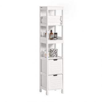 SoBuy Sobuy - Mueble Columna De Ba&ntilde;o Armario Para Ba&ntilde;o-3 Estantes Y 2 Cajones Frg126-w Es