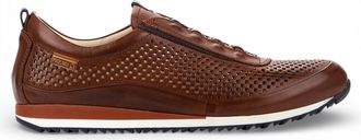 Pikolinos Mens Brown Leather Elastic Slip-on Sneaker Trainers Shoes - Liverpool - Dark Brown - Size EU 45