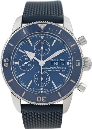 Breitling Pre-owned Breitling Super Ocean Chronograph Automatic Chronometer Blue Dial Mens Watch A13313