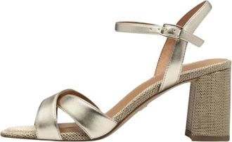 Tamaris Moderne elegante sandalen met blokhak - Dames - Sandalen met hakken - Grijs - 36 EU - Leer - Schoenen