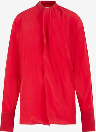 Victoria Beckham Drapierte Seidencr&ecirc;pe-Bluse