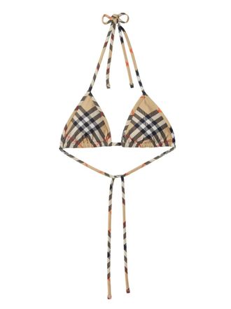 Burberry Geruite bikinitop - Beige