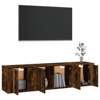 Berkfield Home Classic 3 Piece TV Cabinet Set Smoked Oak Engineered Wood in Brown
