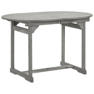 Berkfield Home Durable Garden Dining Table (120-170)x80x75 cm Solid Acacia Wood in Grey