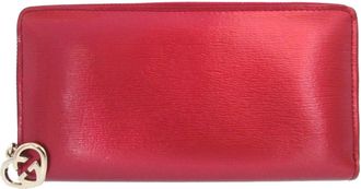 Gucci Metallic Red Leather Long Wallet (Bi-Fold) (Pre-Owned)