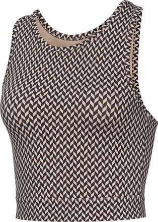 Active By Lascana Crop-Top LASCANA ACTIVE, Damen, Gr. S (36/38), schwarz, beige, Obermaterial: 85% Polyester, 15% Elasthan, Rundhals, Tops Crop-Top