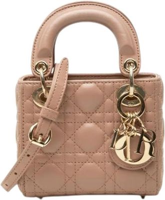 Dior Pre-owned Mini Lady - Dames - Vintage Mini Tas - Beige - ONE Size - Leer - Vintage