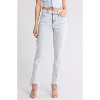 L'agence Harmon High Waist Slim Raw Hem Jeans in Electra at Nordstrom Rack, Size 32