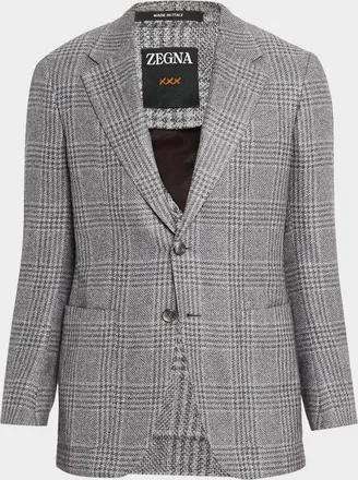 Ermenegildo Zegna Men & apos;s Cashmere and Silk Plaid Two-Button Sport Coat