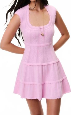 LoveShackFancy Laighton Stretch Pointelle Mini Dress In Candy Floss Pink