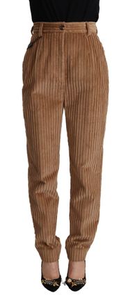 Dolce & Gabbana Womens Wide Leg Corduroy Trousers - Tan