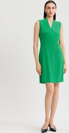 Misook Mixed Media Faux Wrap Dress in Clover Field at Nordstrom, Size Xx-Large