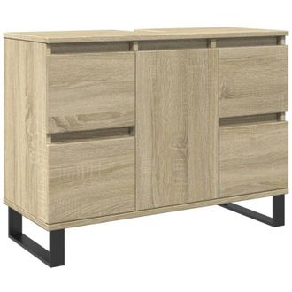 vidaXL Bathroom Cabinet Sonoma Oak 80x33x60 cm Engineered Wood Vidaxl