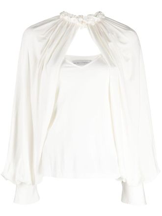 Palmer//harding Reborn jersey blouse - women - Viscose/Spandex/Elastane - 8 - White
