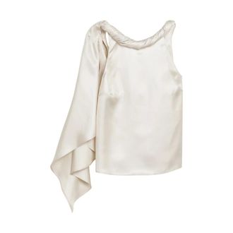 Loulou Studio Sleeveless Tops, female, White, Size: M Wilma Twisted Collar Top