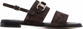 Ferragamo Gancini-Plaque Suede Sandals