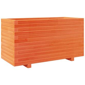 vidaXL Jardinera Madera Maciza De Pino Marr&oacute;n Cera 90x40x49,5 Cm Vidaxl