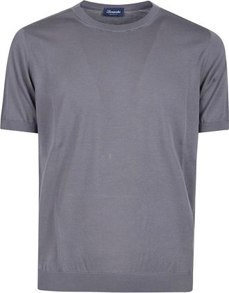 Drumohr Tops, Heren, Grijs, L, Katoen, Casual Katoenen T-shirt