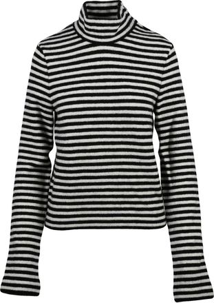 Jil Sander Turtleneck Sweater With Striped Design And Zip Shoulder Detail