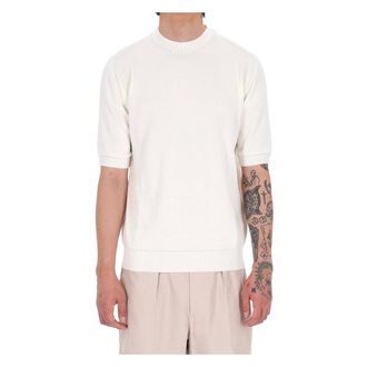 Eleventy T-Shirts, male, White, Size: XL T-shirt in cotone punto cavallo