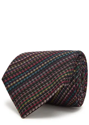 Paul Smith Houndstooth Silk and Wool-blend tie - Multicoloured 1 - One Size
