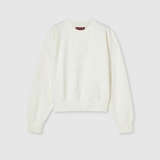 Gucci Cotton Jersey Sweatshirt With Print, Beige, Ready-to-wear