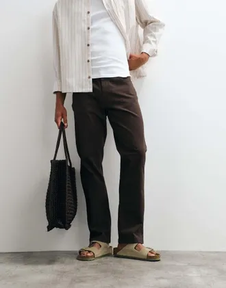 Blend Chino dritti regular fit marroni-Marrone