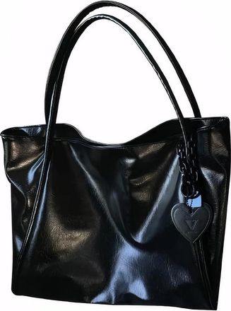 Generic Leather Tote Bag for Women Large Capacity Casual Shopper Handbag for Work Travel Stylish Shoulder Bag