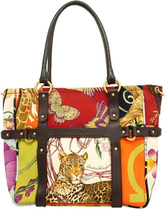 Ferragamo Multi-Color Nylon Tote Bag (Pre-Owned)