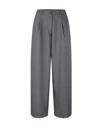Sams&oslash;e & Sams&oslash;e Dark Grey Saharper Pleat Melange Wide-Leg Pants
