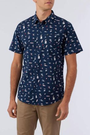O'Neill Quiver Short Sleeve Woven Shirt In Navy
