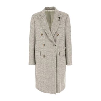 Lardini Double-Breasted Coat - Heren - Mantel - Beige - L - Wol - Jassen