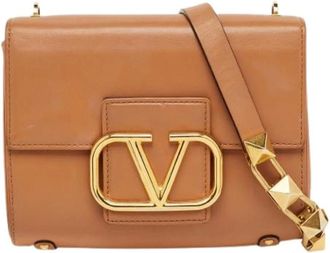 Valentino Pre-owned Cross Body Bags, female, Brown, Size: ONE SIZE Pre-owned Leather Shoulder Bag