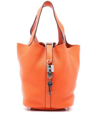 Herm&egrave;s 2014 Clemence Picotin Lock 18 handbag - Oranje