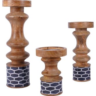 Mela Artisans Gramercy Blue Pillar Candleholder Set at Nordstrom
