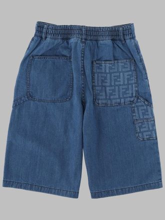 Fendi Denim Cotton Bermuda Shorts - Blue