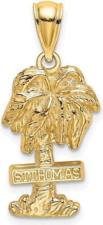 Diamond2Deal 14k Yellow Gold ST. THOMAS Palm Tree Charm