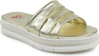 National Comfort Marieller Platform Slide Sandal in Gold Leather at Nordstrom, Size 10