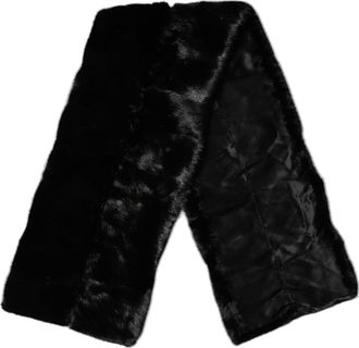 Dolce & Gabbana Black Fur Shawl Neck Wrap Cover Collar Womens Scarf