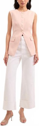 Veronica Beard Taylor Cropped High Rise Jeans In White