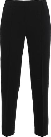 Michael Kors Zwarte Crepe Pantalone met Rits - Dames - Slim Fit Broeken - Zwart - 2XS - Broeken