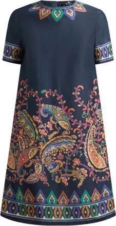 Etro Navy Blue Printed Dress