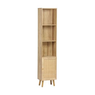 Sweeek Columna de almacenamiento para ba&ntilde;o con 3 estantes, natural