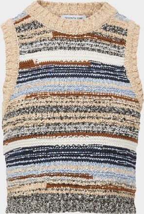 Veronica Beard Jerrel Stripe Cropped Tank Top