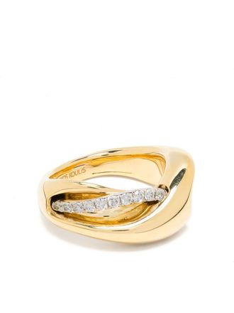 Nikos Koulis 18kt yellow gold Interwoven diamond ring