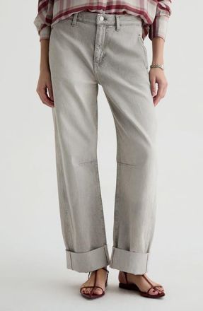 AG - Adriano Goldschmied Mercer Cuffed High Waist Barrel Jeans in Sensory at Nordstrom, Size 30