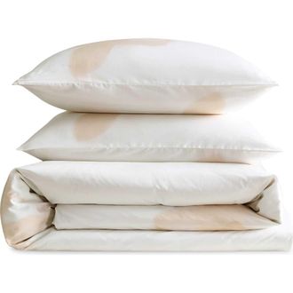 Calvin Klein Liquid Floral Duvet Set in Light Beige at Nordstrom, Size Full
