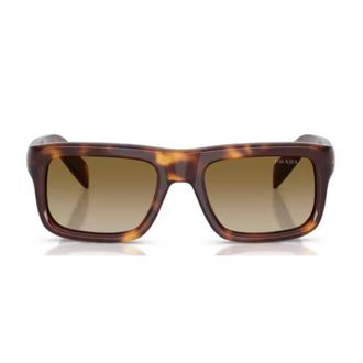 Prada Havana Acetate Rectangular Sunglasses